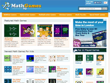Tablet Screenshot of mathgameshq.com